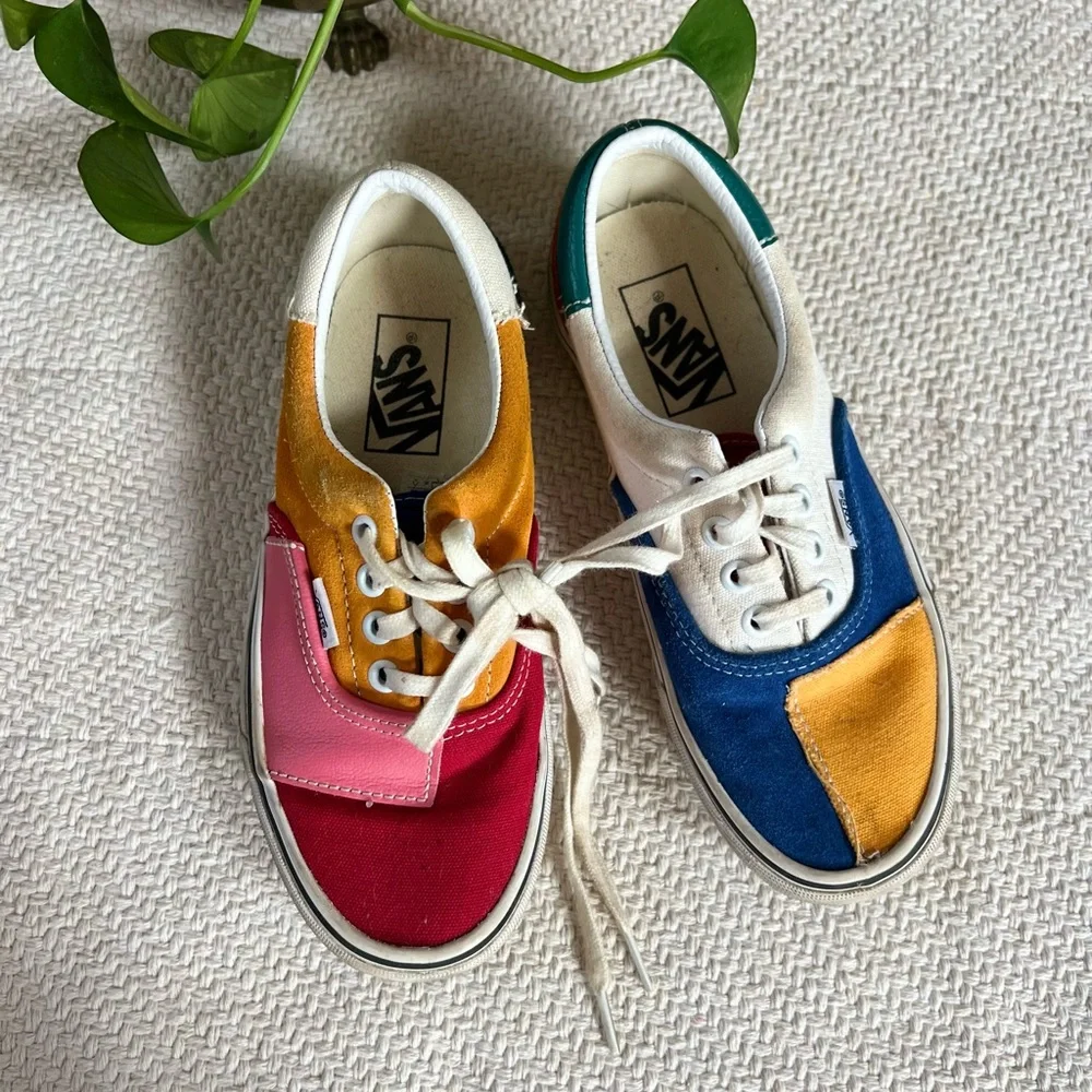 Vans Era Patchwork Multi Colorblock Suede & Canvas Low Top Sneakers - Picture 1 of 7